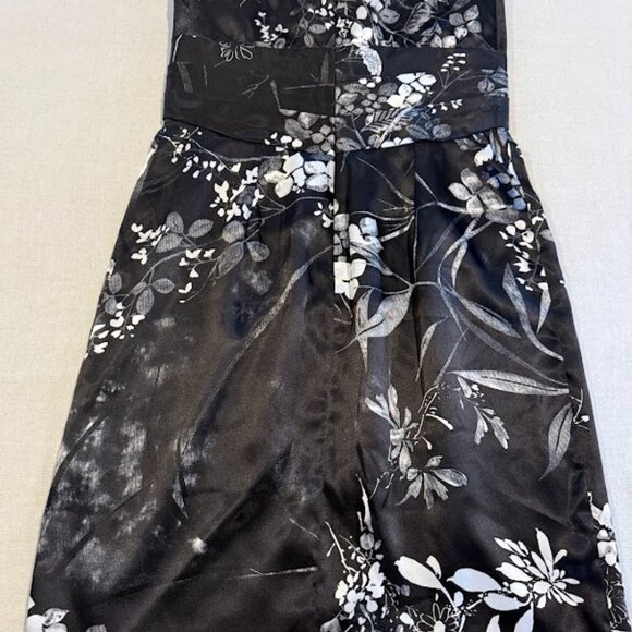 JS Collections Black Floral Satin Dress - Size 8 - NWT - Picture 4 of 10